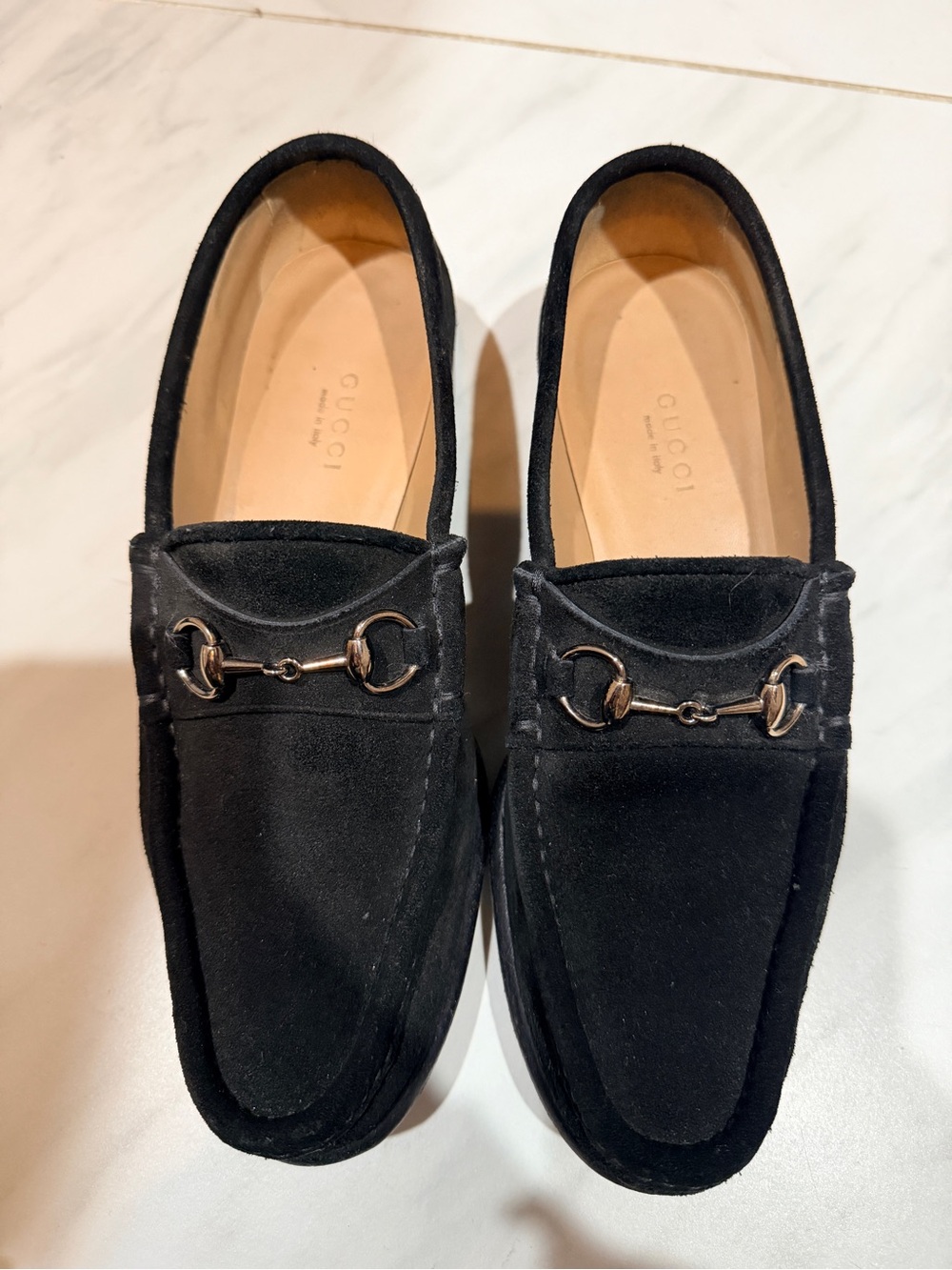 Gucci Black Suede Loafers with Silver Horse Bite Accents size 6.5 - Picture 3 of 8